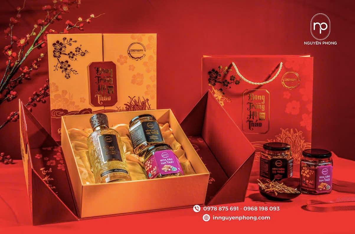 Mẫu in hộp đông trùng hạ thảo sang trọng